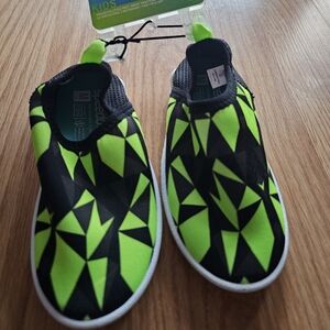 Toddler Water Shoes - Black and Neon Green